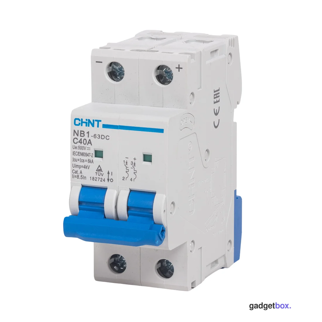 Автоматический выключатель CHINT NB1-63DC 2P 40A DC500B 6kA