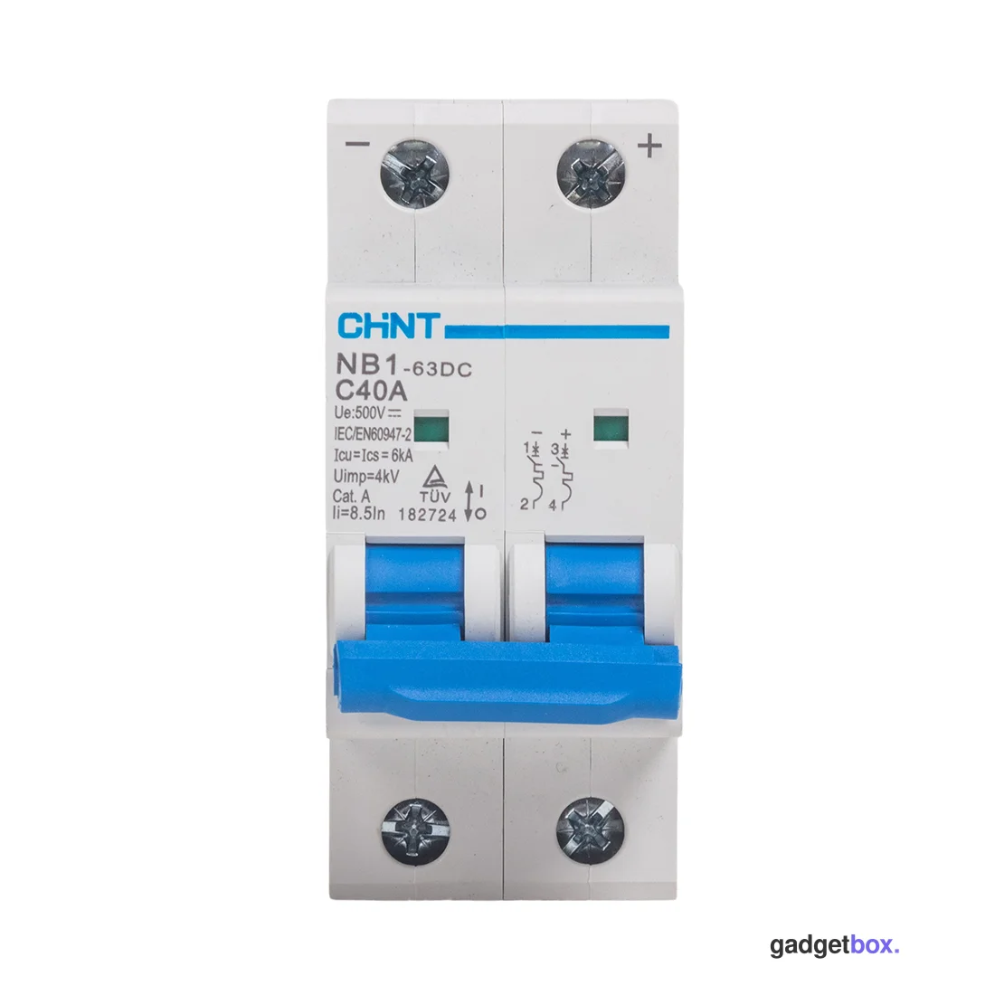 Автоматический выключатель CHINT NB1-63DC 2P 40A DC500B 6kA