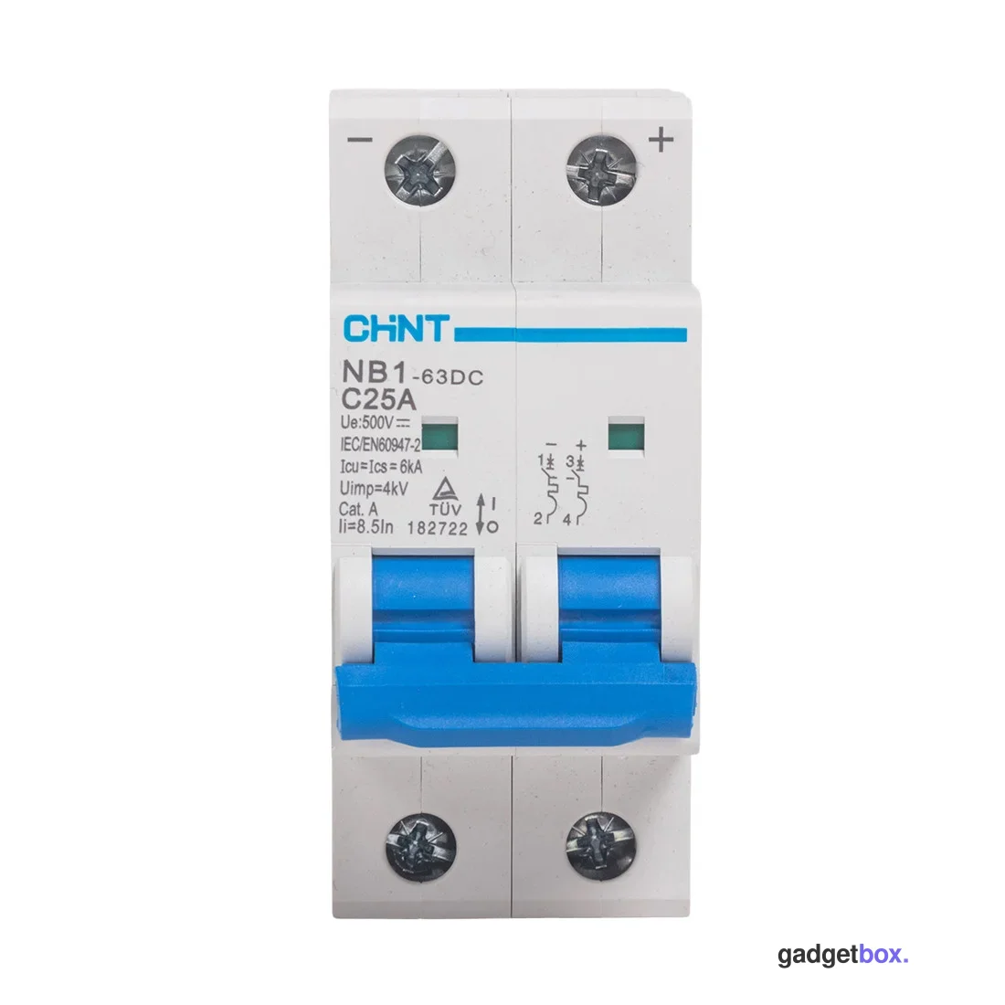 Автоматический выключатель CHINT NB1-63DC 2P 63A DC500B 6kA