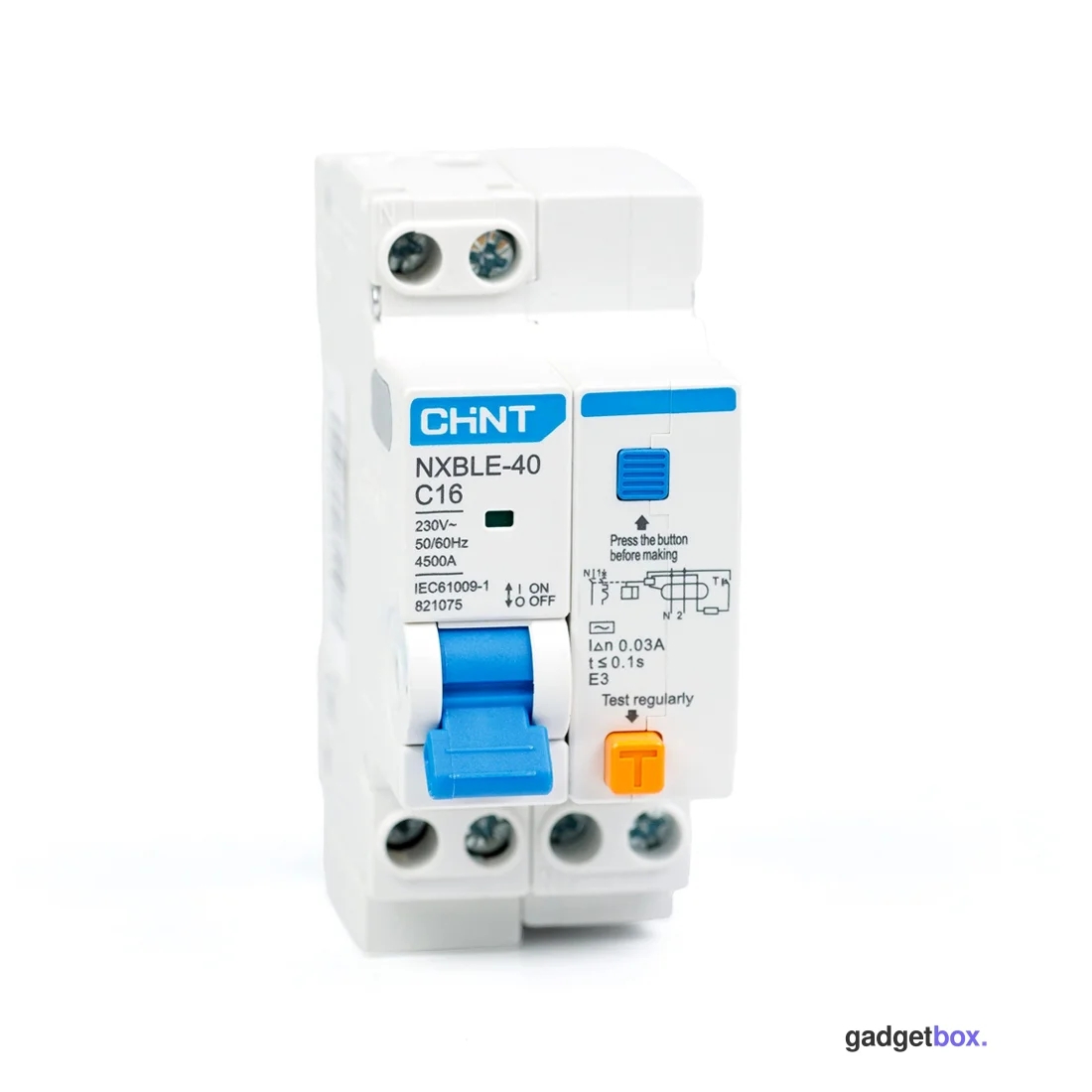 Дифференциальный автомат CHINT NXBLE-40 1P+N 16А C 30mA эектронный тип AC 4,5kA