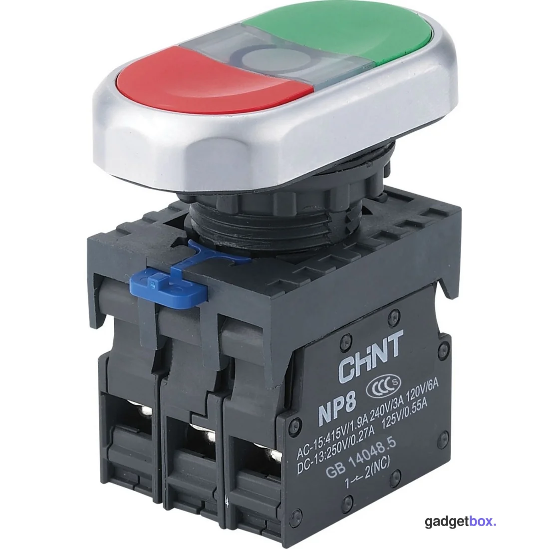 Двойная кнопка CHINT NP8-11SD 1НО+1НЗ красная AC110В-220В(LED) IP65