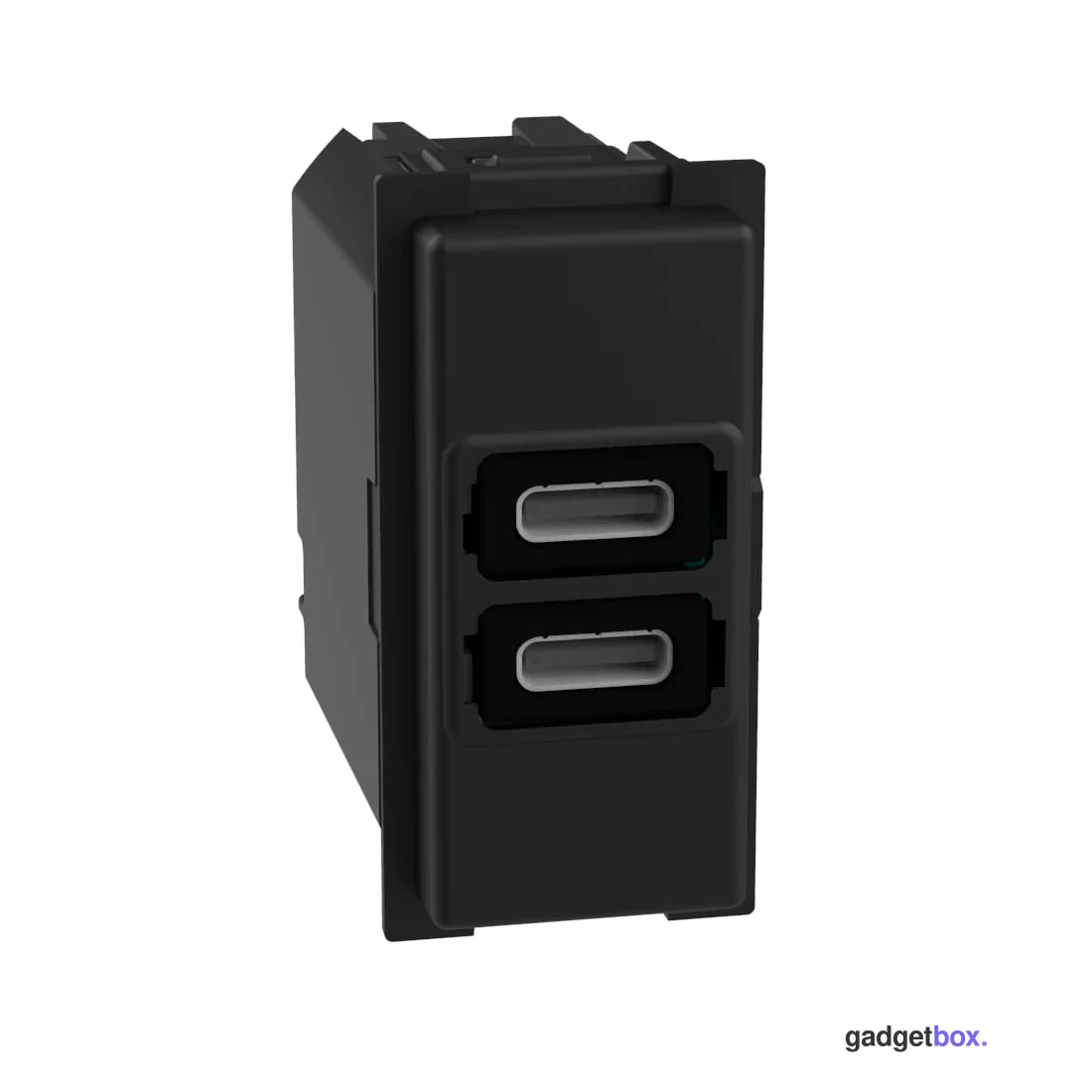 Зарядное устройство Bticino K4191CC Living Now USB 2 разъёма C/C 15 Вт 3000мА 1 модуль черный