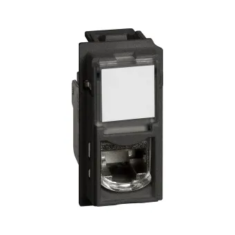 Розетка компьютерная Bticino KG4279C6S Living Now RJ45 cat6 STP 1 модуль чёрный