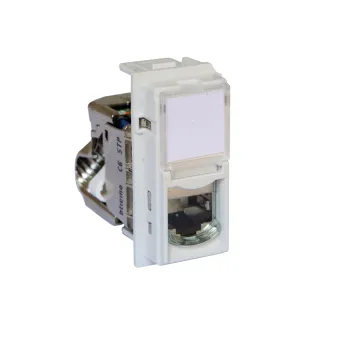 Розетка компьютерная Bticino KW4279C6S Living Now RJ45 cat6 STP 1 модуль белая
