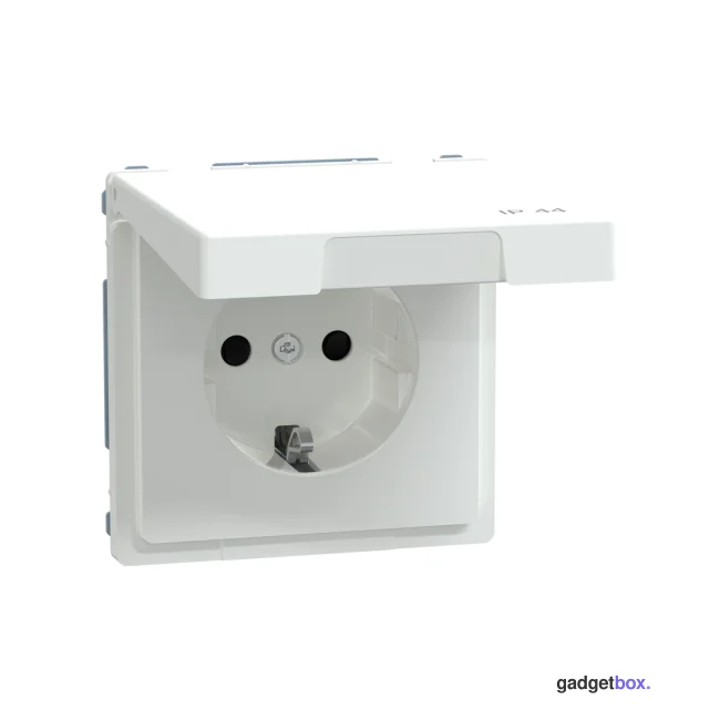 Розетка MERTEN MTN2314-6035 D-Life 16А с з/к с крышкой IP44 белый лотос