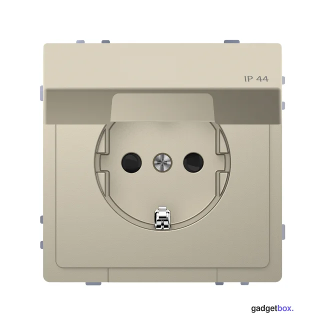 Розетка мех-м MERTEN MTN2314-6033 D-Life 16А с крышкой IP44 сахара