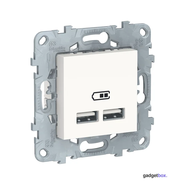 Розетка USB SE NU541818 Unica New 2-местная 2100 мА белый