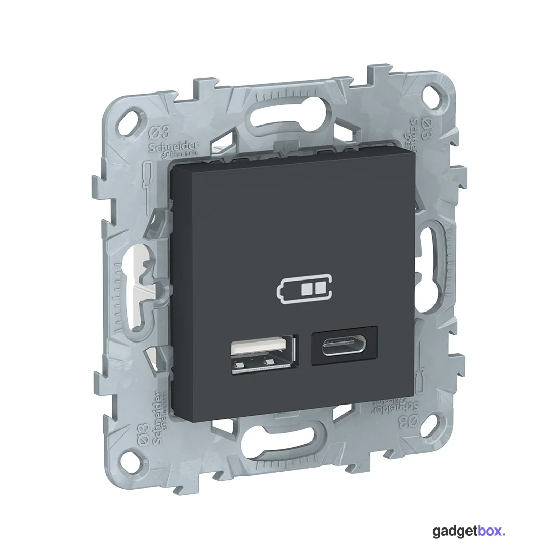 Розетка USB SE NU501854 Unica New 5В/2400 мА антрацит