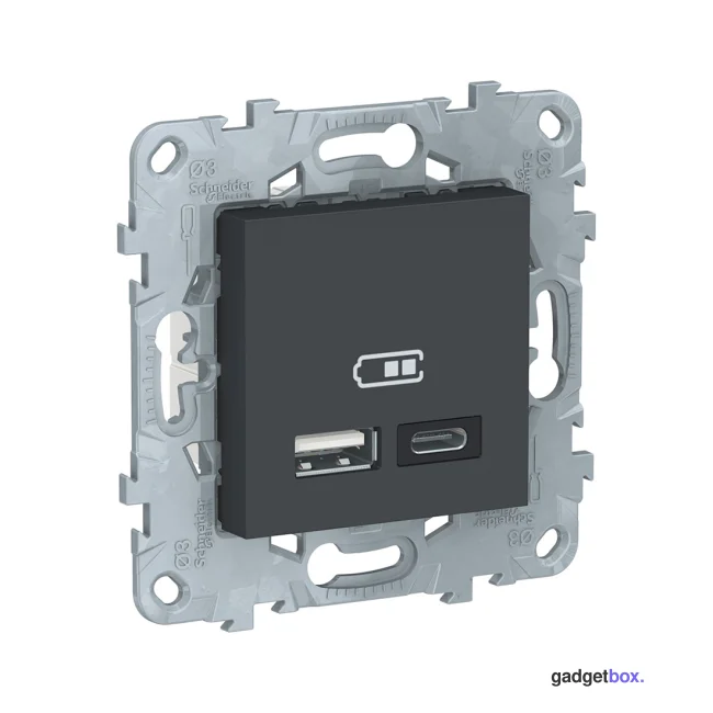 Розетка USB SE NU501854 Unica New 5В/2400 мА антрацит