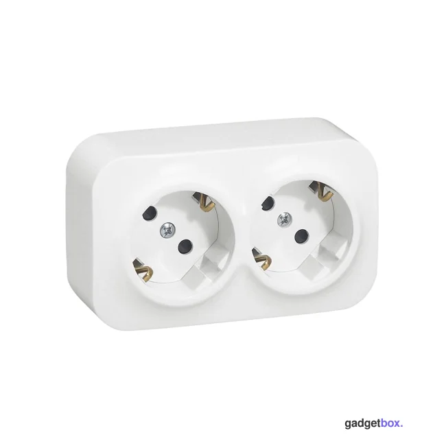 Розетка двойная с зк с зш Legrand Forix 16A 250В IP20 накладная белый