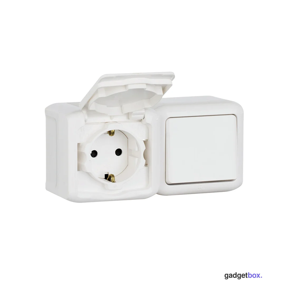 Выключатель с крышкой + Розетка Legrand Forix 16A 250В IP44 накладной белый