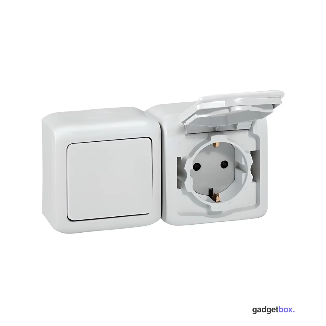 Розетка двойная с крышками Legrand Forix 16A 250В IP44 накладная белый