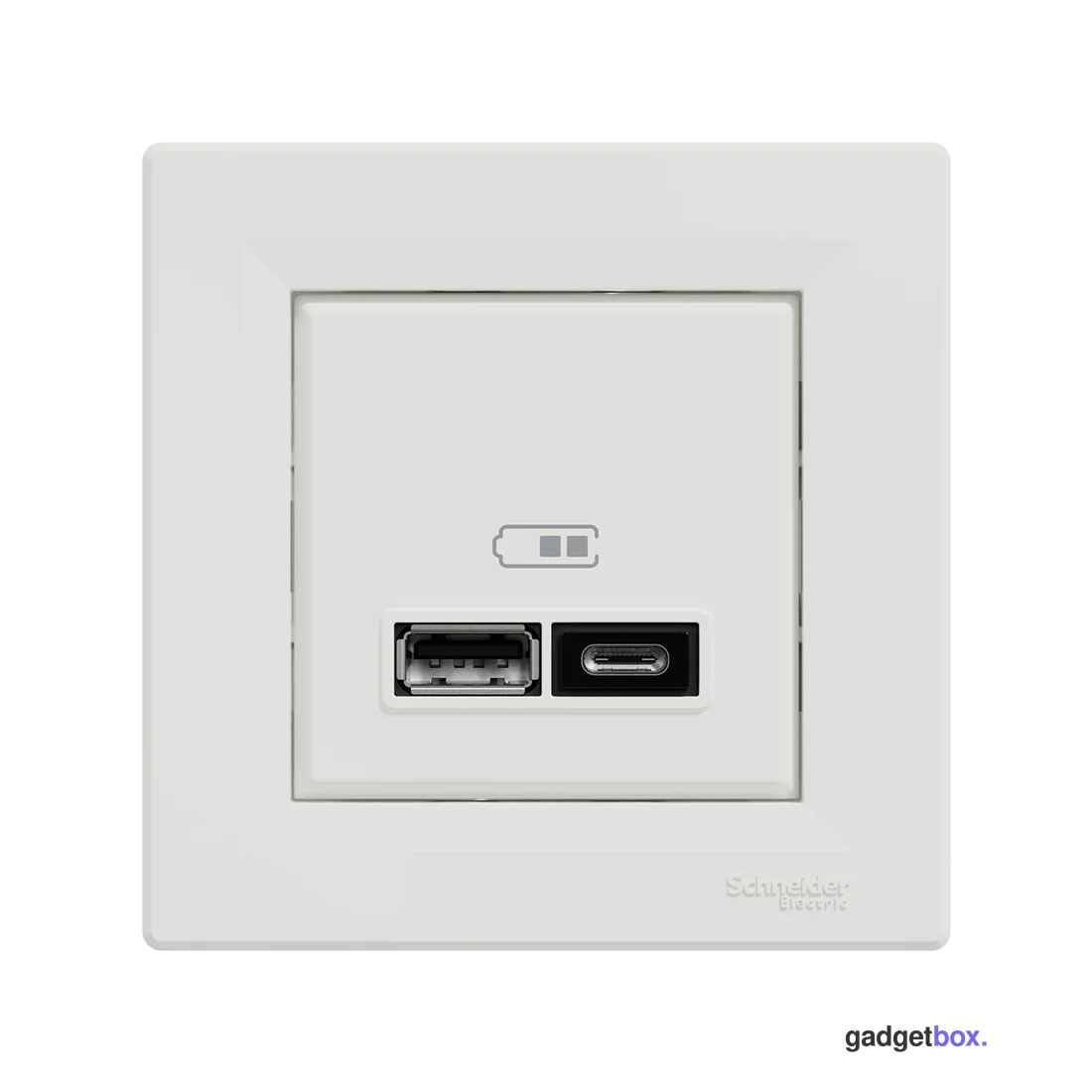 Розетка USB SE EPH2700321 Asfora A+С 5 В/24 А (2 х 5В/12 А) в сборе белый
