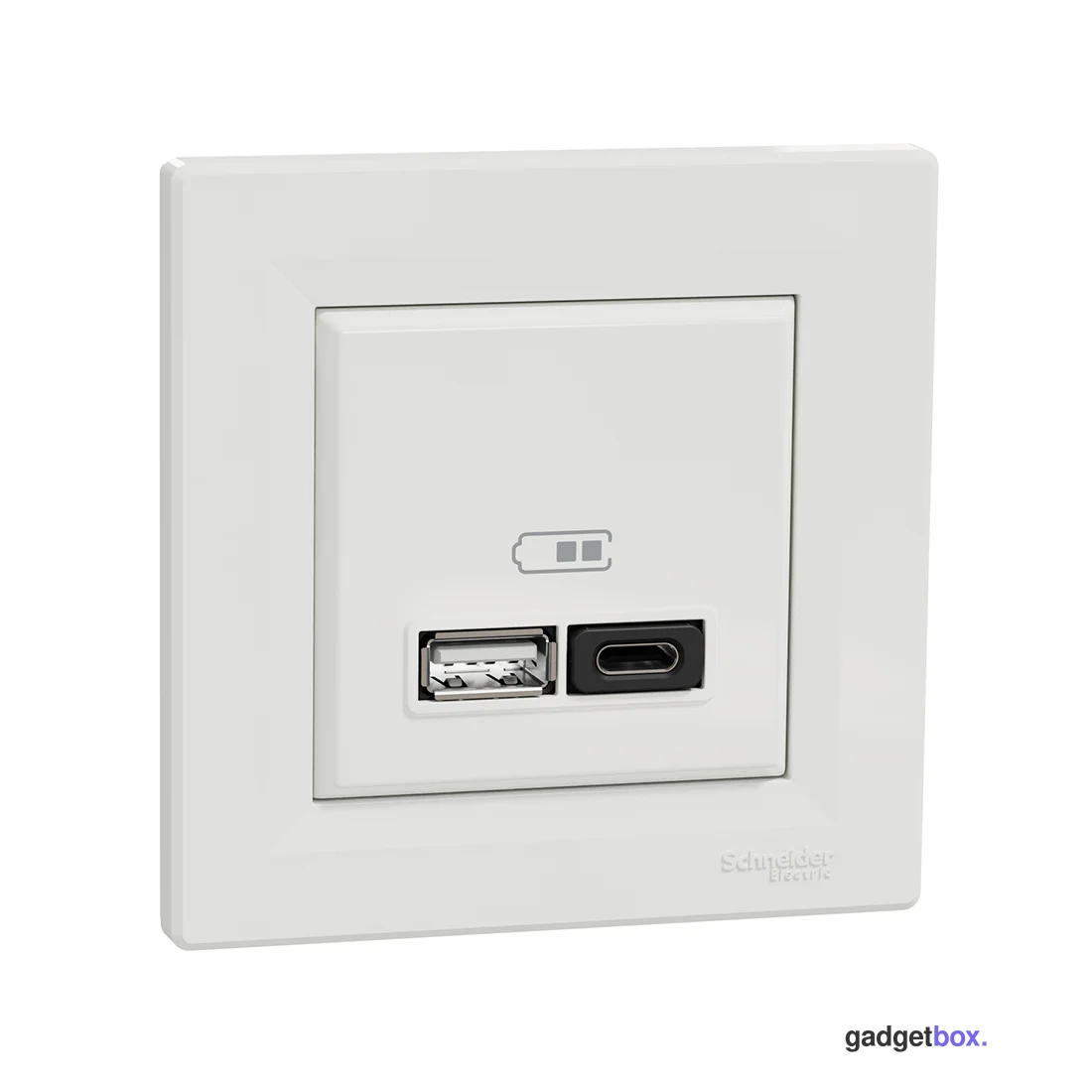 Розетка USB SE EPH2700421 Asfora A+С 45 Вт (быстрая зарядка) в сборе белый