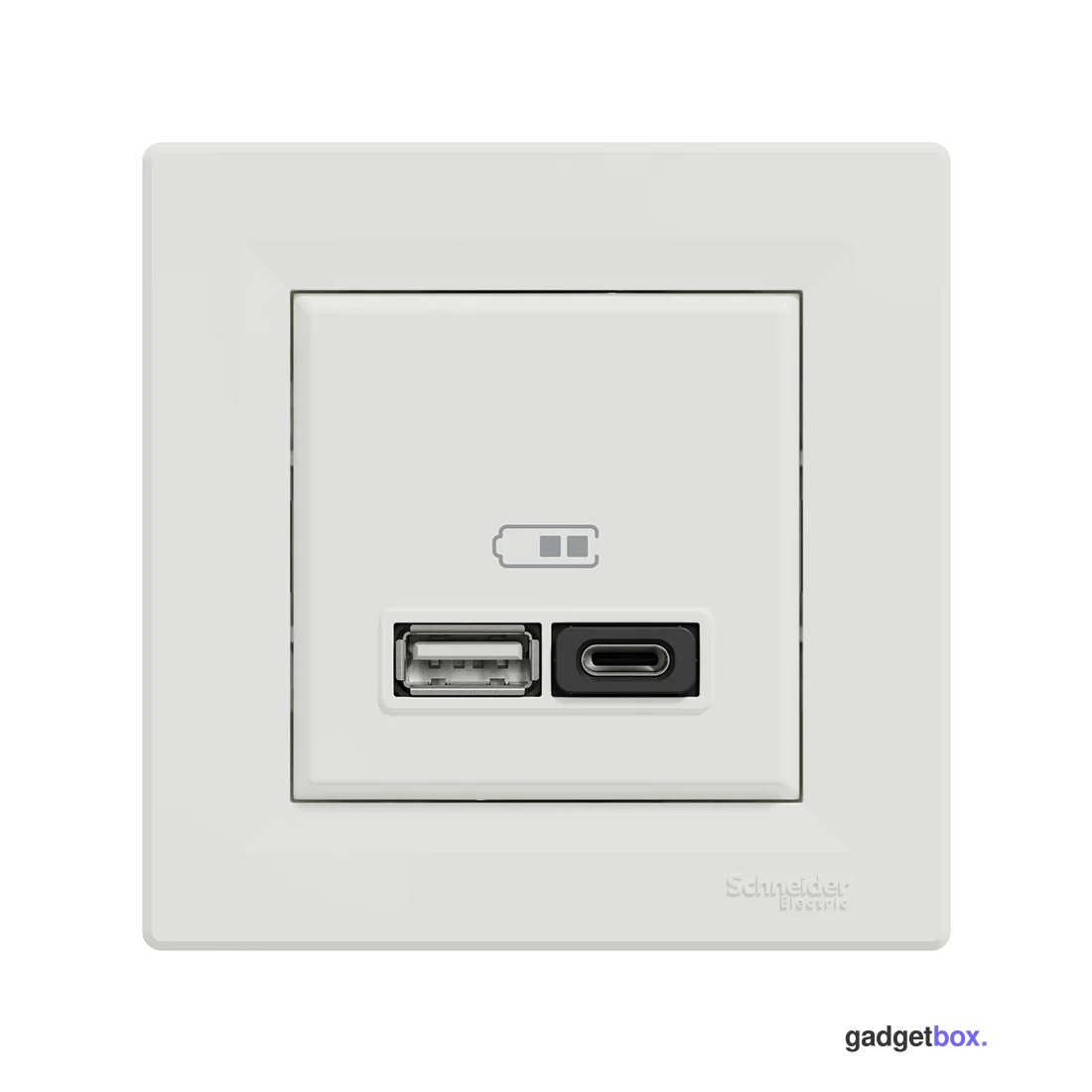 Розетка USB SE EPH2700421 Asfora A+С 45 Вт (быстрая зарядка) в сборе белый