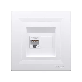 Розетка компьютерная SE EPH4700121 Asfora RJ45 кат. 6 в сборе белый