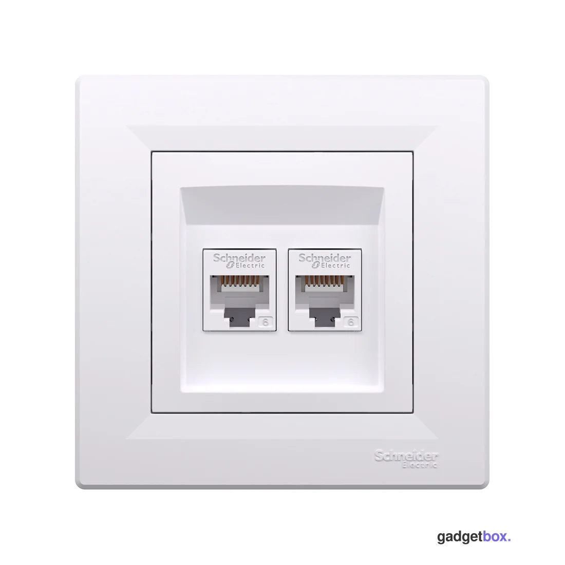 Розетка двойная компьютерная SE EPH4800121 Asfora RJ45 кат. 6 в сборе белый