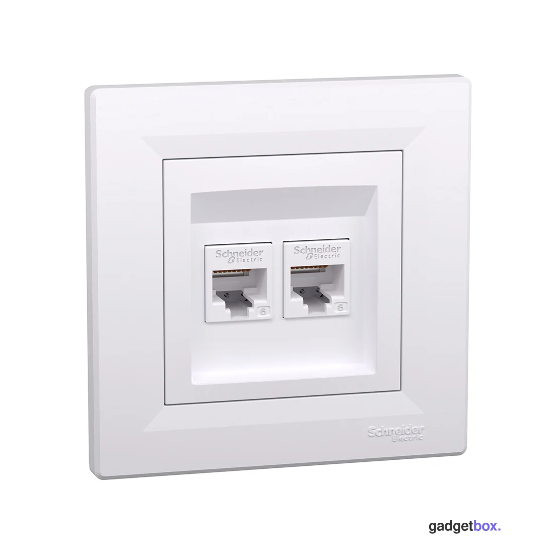 Розетка двойная компьютерная SE EPH4800121 Asfora RJ45 кат. 6 в сборе белый