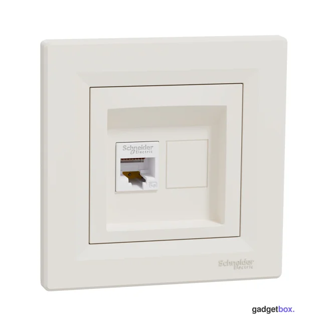 Розетка компьютерная SE EPH4300123 Asfora RJ45 кат. 5e в сборе кремовый