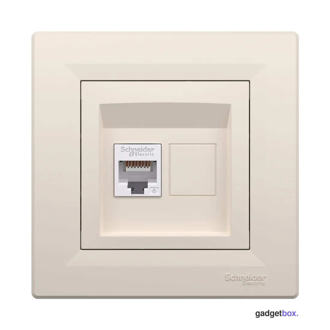 Розетка компьютерная SE EPH4700123 Asfora RJ45 кат. 6 в сборе кремовый