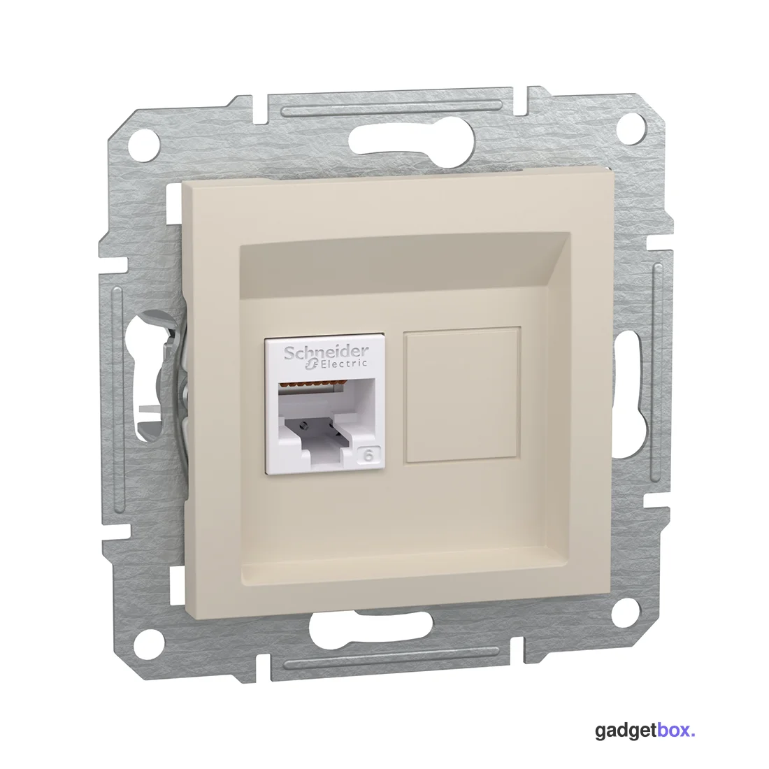 Розетка компьютерная SE EPH4770123 Asfora RJ45 кат. 6 механизм кремовый