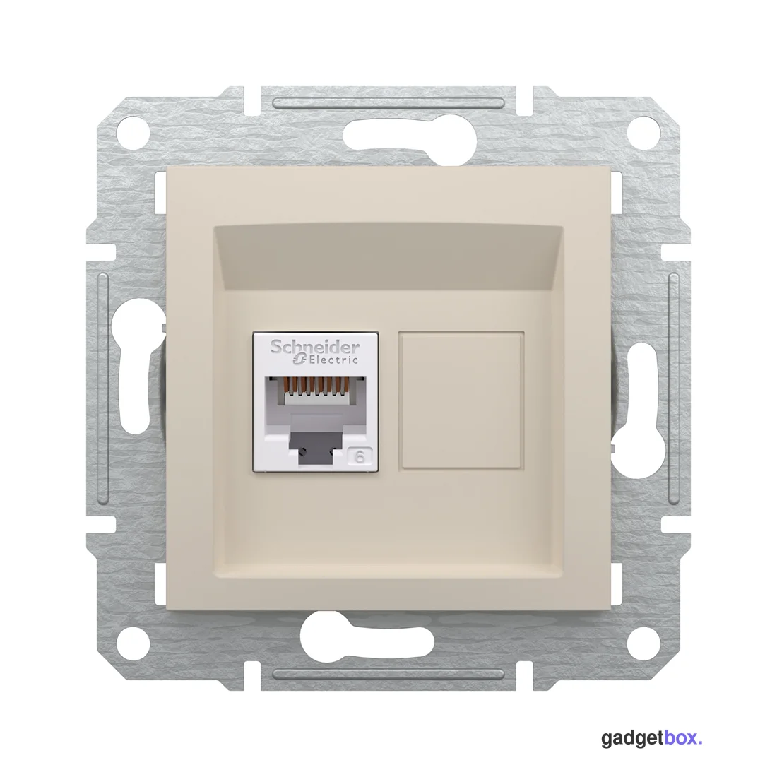 Розетка компьютерная SE EPH4770123 Asfora RJ45 кат. 6 механизм кремовый