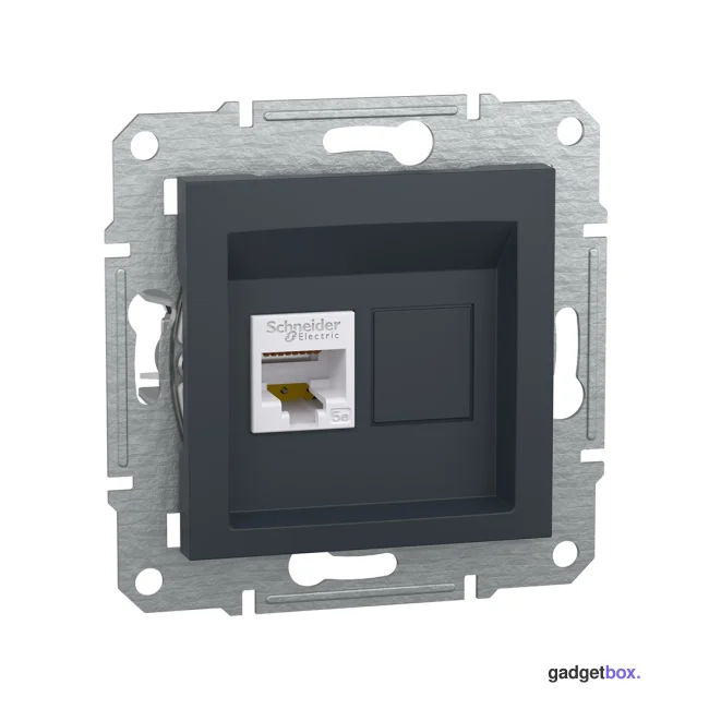 Розетка компьютерная SE EPH4300171 Asfora RJ45 кат. 5е механизм антрацит
