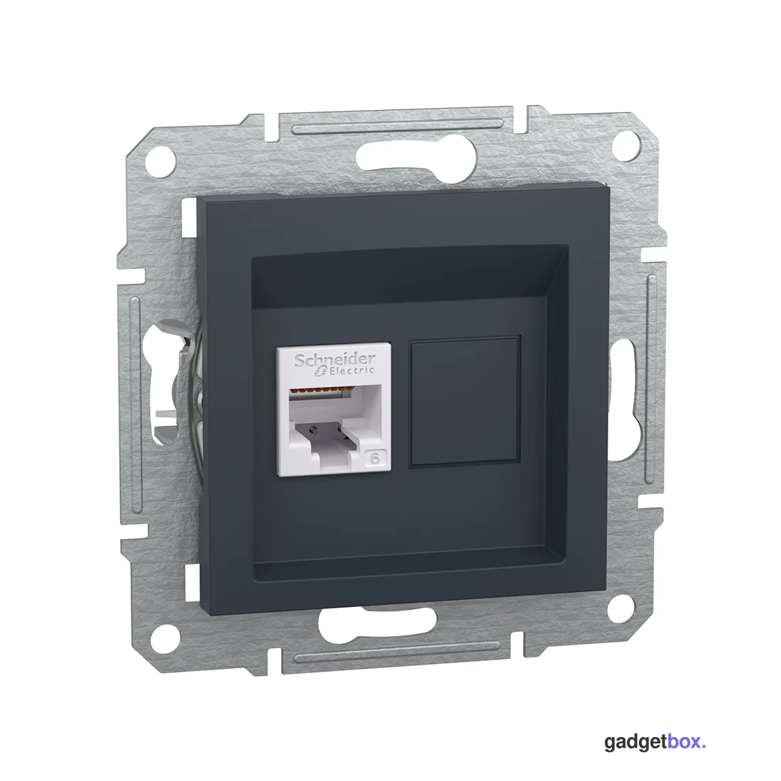 Розетка компьютерная SE EPH4700171 Asfora RJ45 кат. 6 механизм антрацит