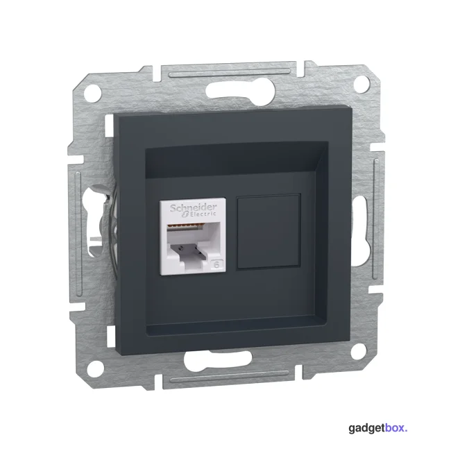 Розетка компьютерная SE EPH4700171 Asfora RJ45 кат. 6 механизм антрацит