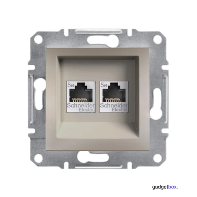 Розетка компьютерная двойная SE EPH4400169 Asfora RJ45 кат.5e механизм бронза