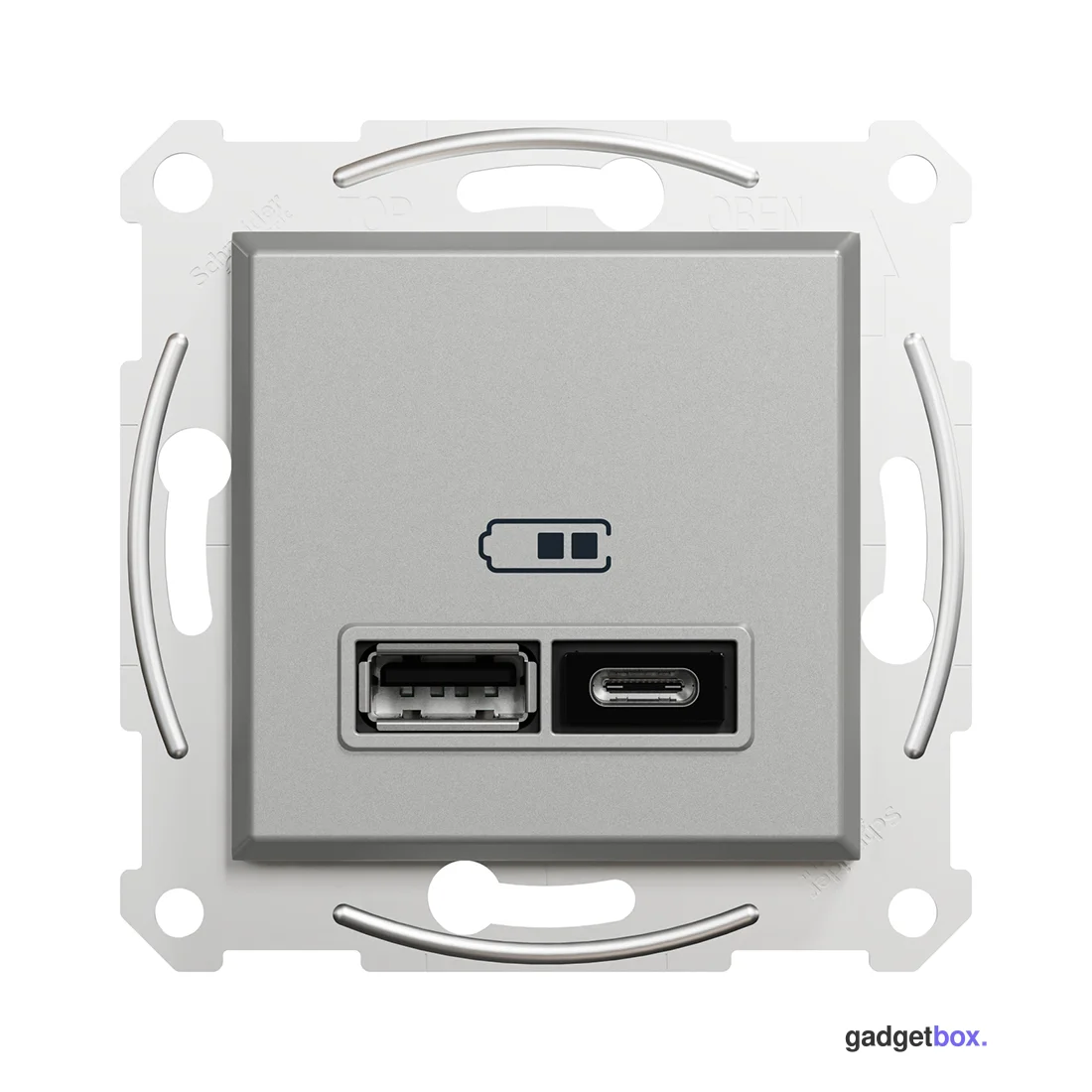 Розетка USB SE EPH2700361 Asfora A+С 2,4А механизм алюминий