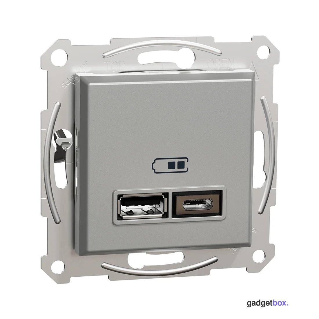 Розетка USB SE EPH2700361 Asfora A+С 2,4А механизм алюминий