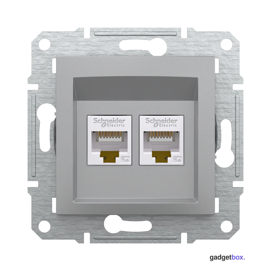 Розетка компьютерная двойная SE EPH4400161 Asfora RJ45 кат.5e механизм алюминий