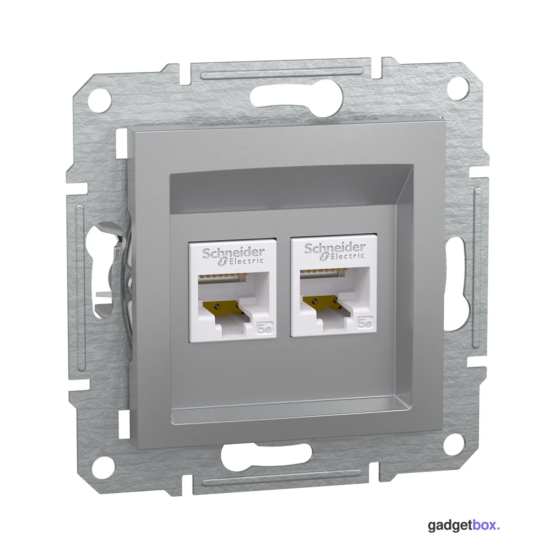 Розетка компьютерная двойная SE EPH4400161 Asfora RJ45 кат.5e механизм алюминий