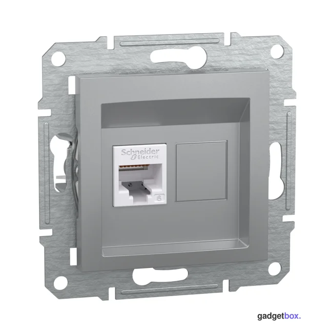 Розетка компьютерная SE EPH4700161 Asfora RJ45 кат.6e механизм алюминий