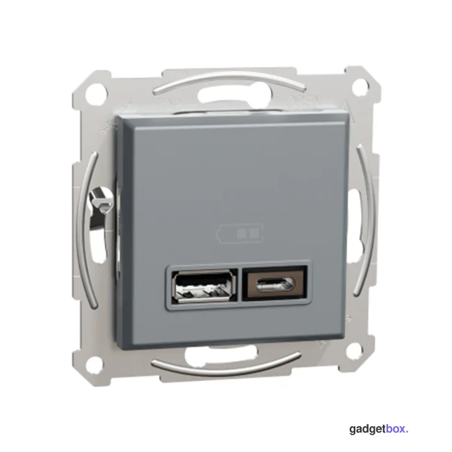 Розетка USB SE EPH2700362 Asfora A+С 2,4А механизм сталь