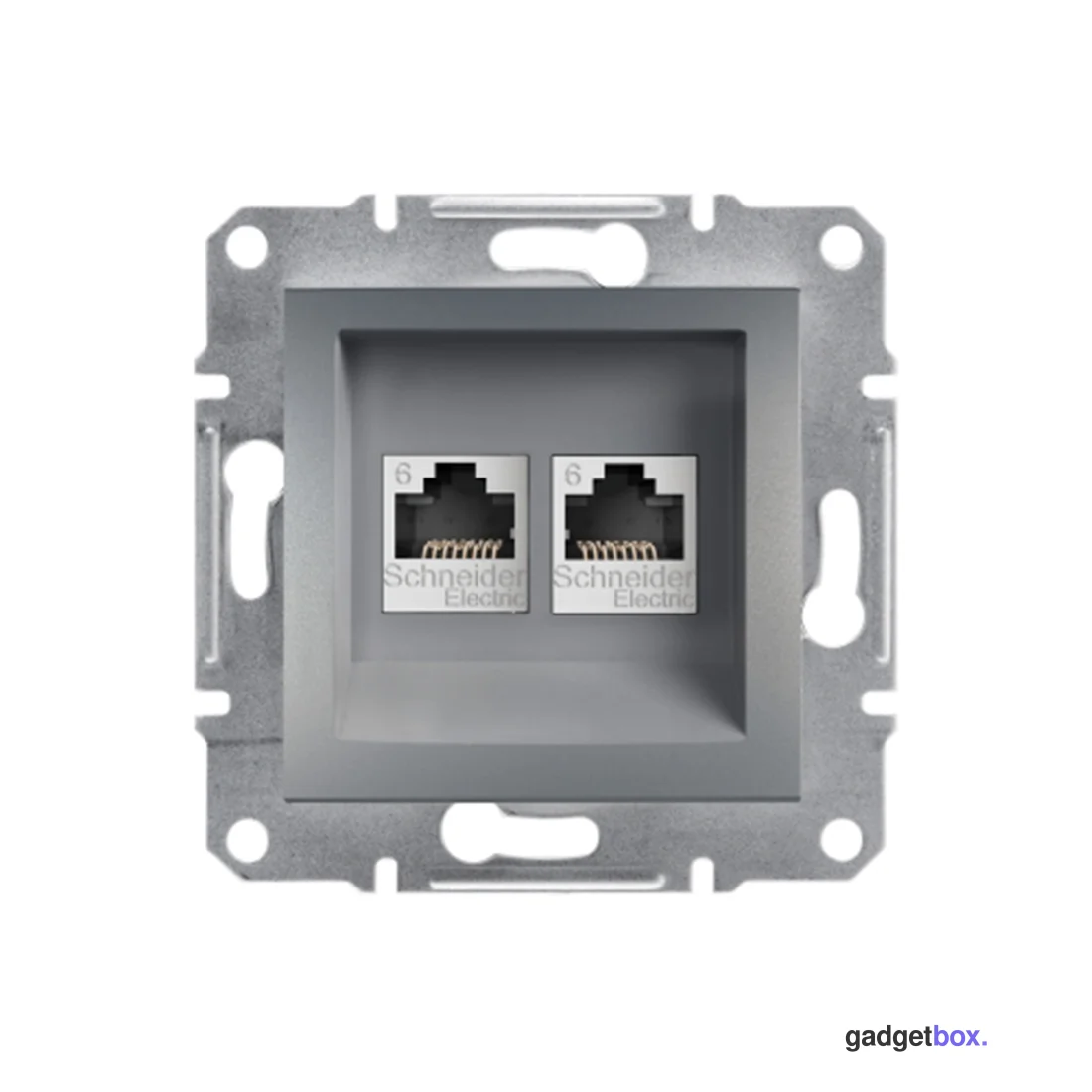 Розетка компьютерная двойная SE EPH4800162 Asfora RJ45 кат.6e механизм сталь