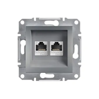 Розетка компьютерная двойная SE EPH4800162 Asfora RJ45 кат.6e механизм сталь