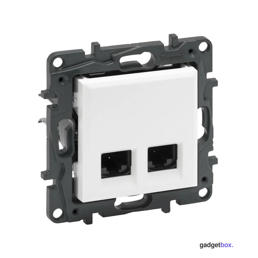 Информационная розетка двойная Niloe Step 2хRJ45 Кат.5e UTP Белый new