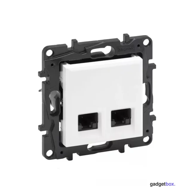 Информационная розетка двойная Niloe Step 2хRJ45 Кат.6 UTP Белый new