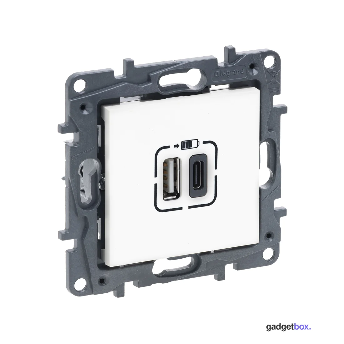 Розетка USB Niloe Step Тип А+C 12Вт+15Вт 5В Белый