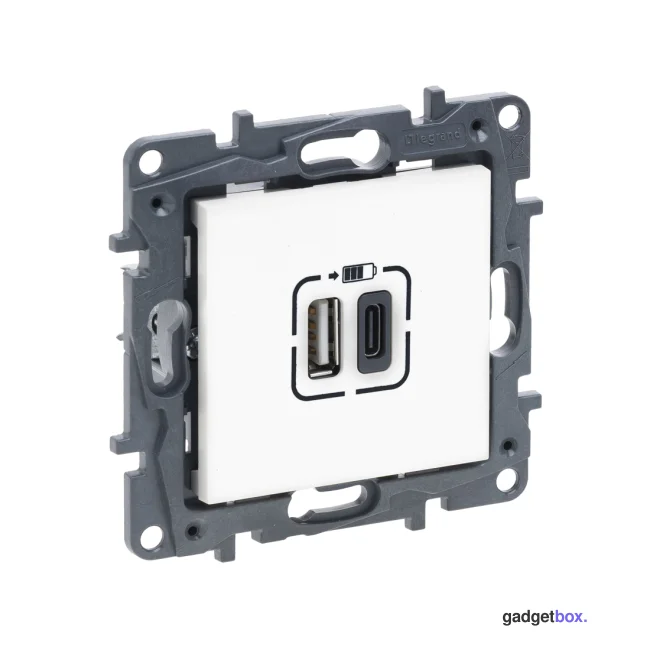 Розетка USB Niloe Step Тип А+C 12Вт+15Вт 5В Белый