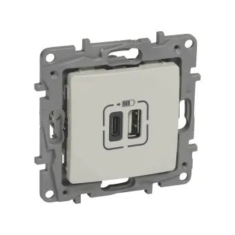 Розетка USB Niloe Тип А+C Слоновая кость