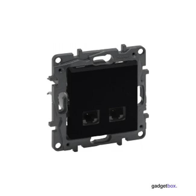 Информационная розетка двойная Niloe Step 2хRJ45 Кат.5e UTP Чёрный