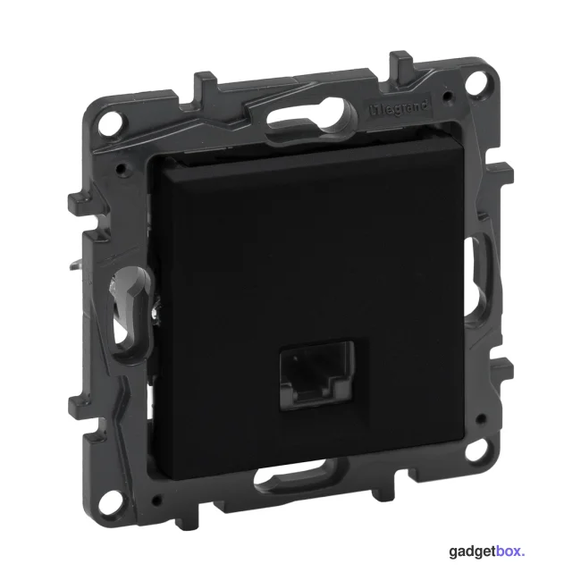 Информационная розетка одинарная Niloe Step RJ45 Кат.6 UTP Чёрный