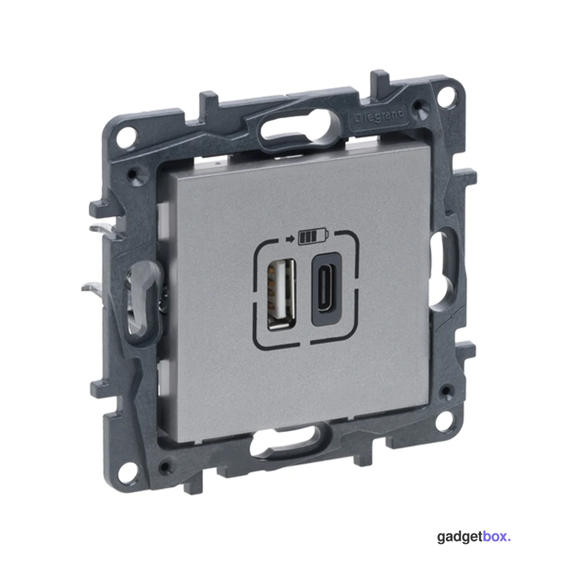 Розетка USB Niloe Step Тип А+C 12Вт+15Вт 5В Алюминий