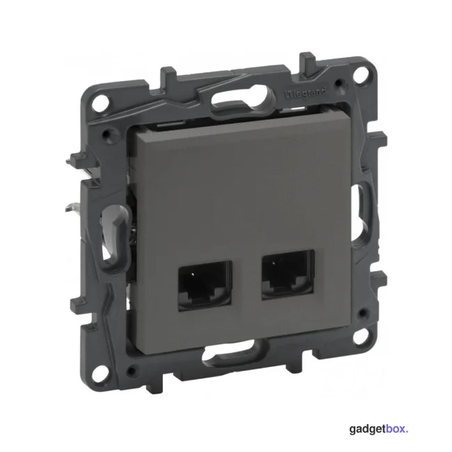 Информационная розетка двойная Niloe Step 2хRJ45 Кат.5e UTP Сталь