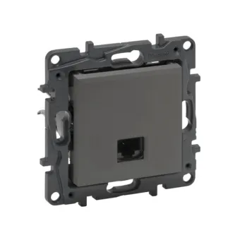 Информационная розетка одинарная Niloe Step RJ45 Кат.6 UTP Сталь