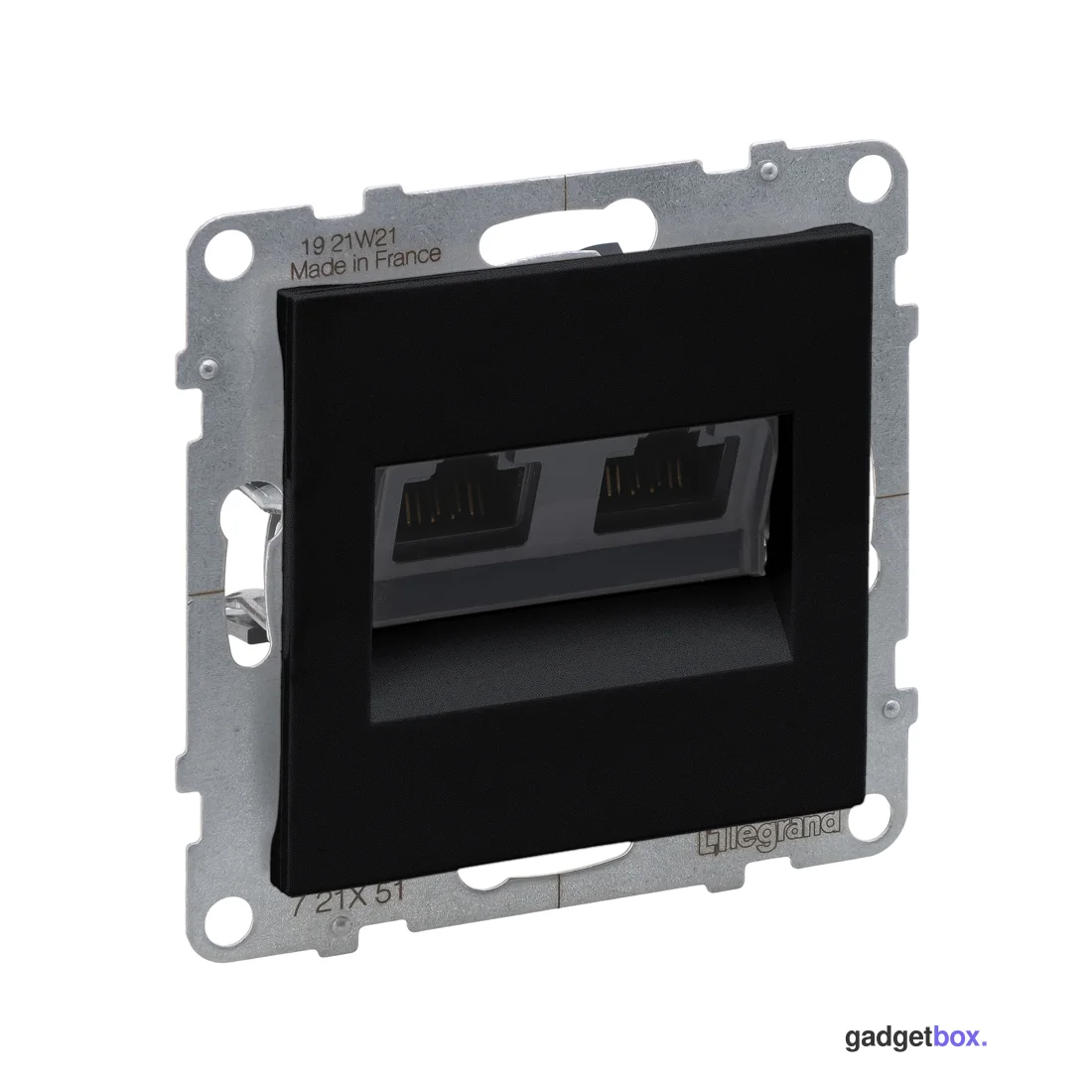 Информационная розетка двойная Suno RJ45 Кат.5e UTP Антрацит