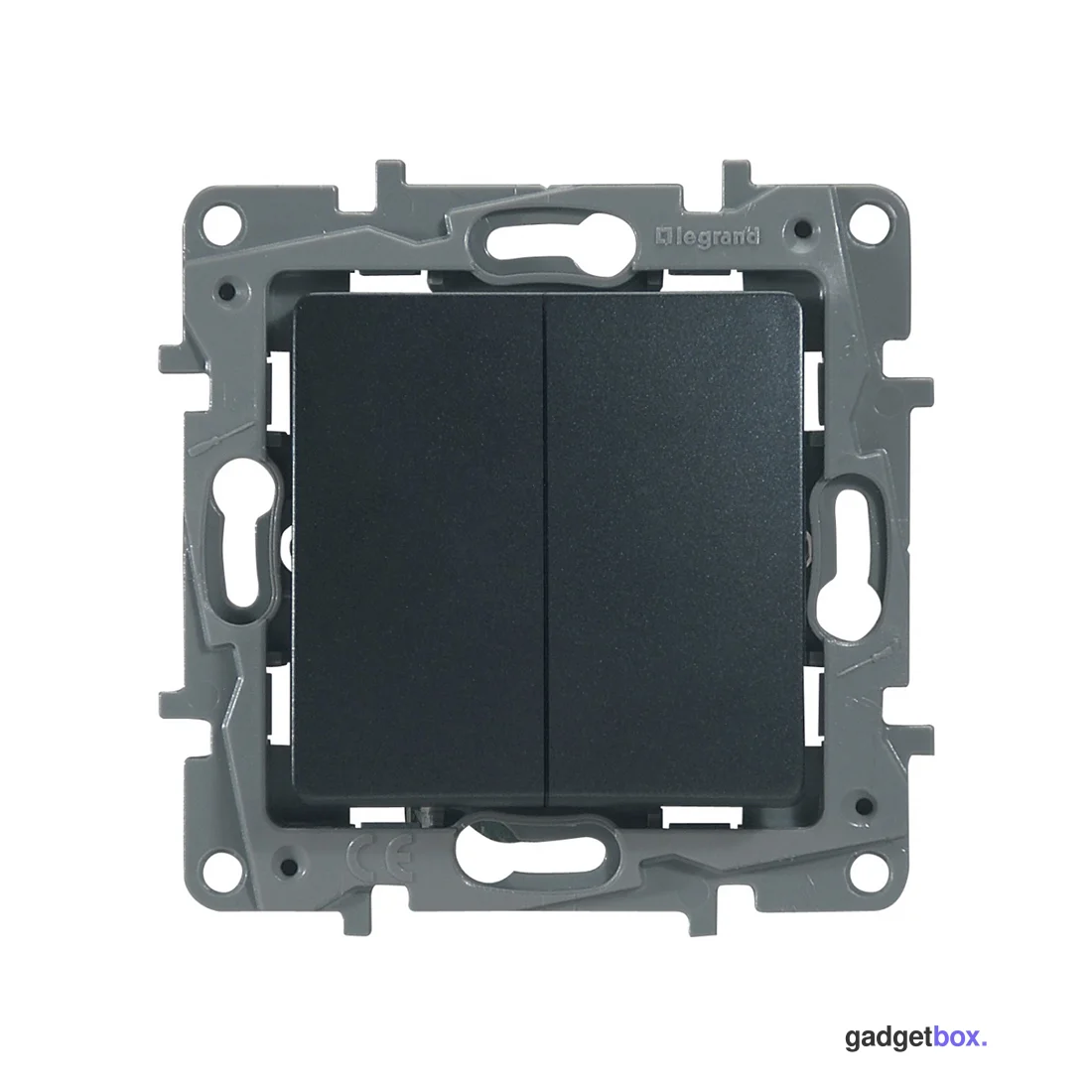 Переключатель двухклавишный Legrand 672612 Etika 10 A 250 В антрацит